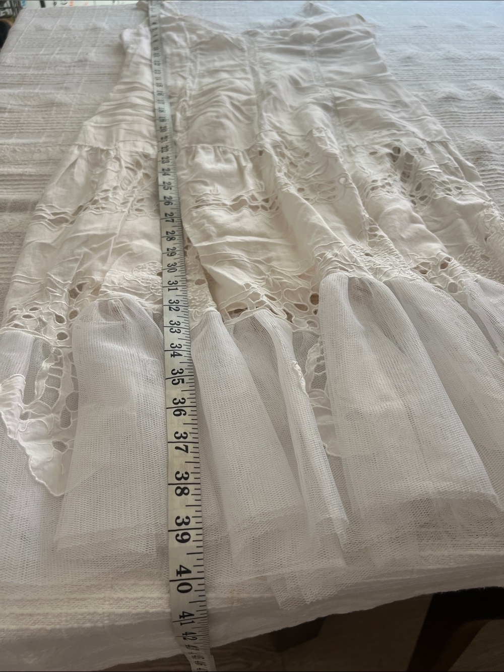 Rebecca Taylor Cream Lace Tiered Maxi Skirt - Picture 8 of 9